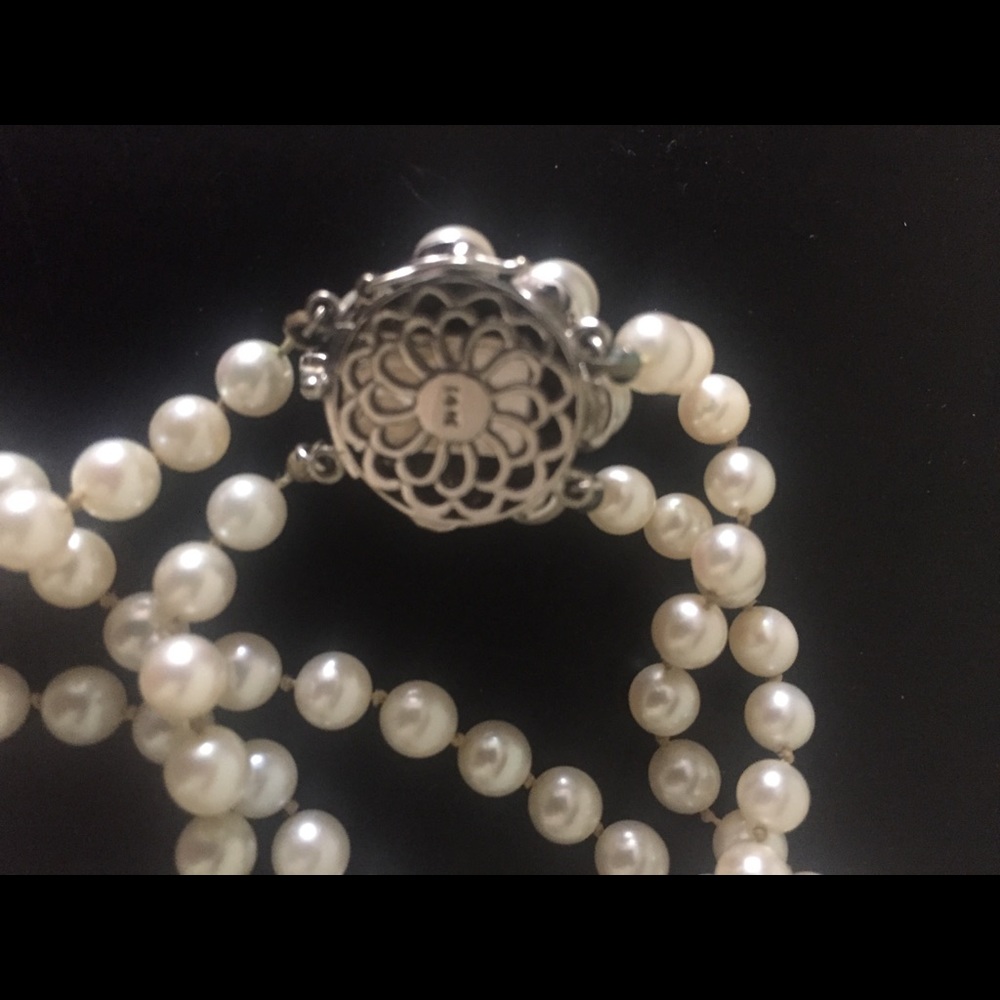 Double Strand Petal Necklace With Blue Sapphires View 3